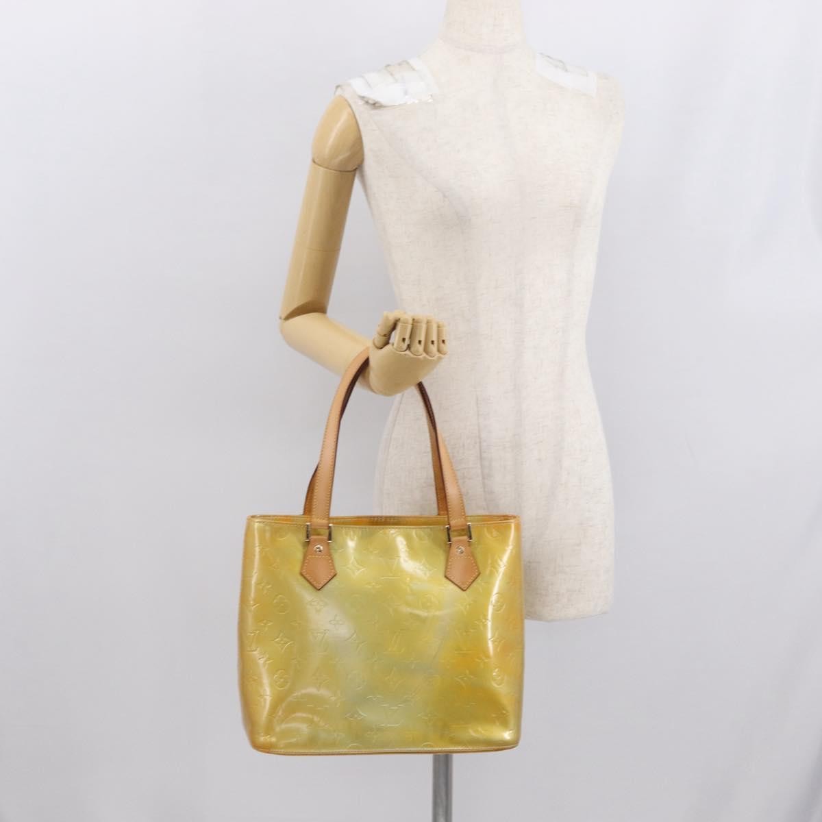 Louis Vuitton Houston Handbag Monogram Vernis Yellow Patent_Leather Tote Bag Bag (Pre-Owned)