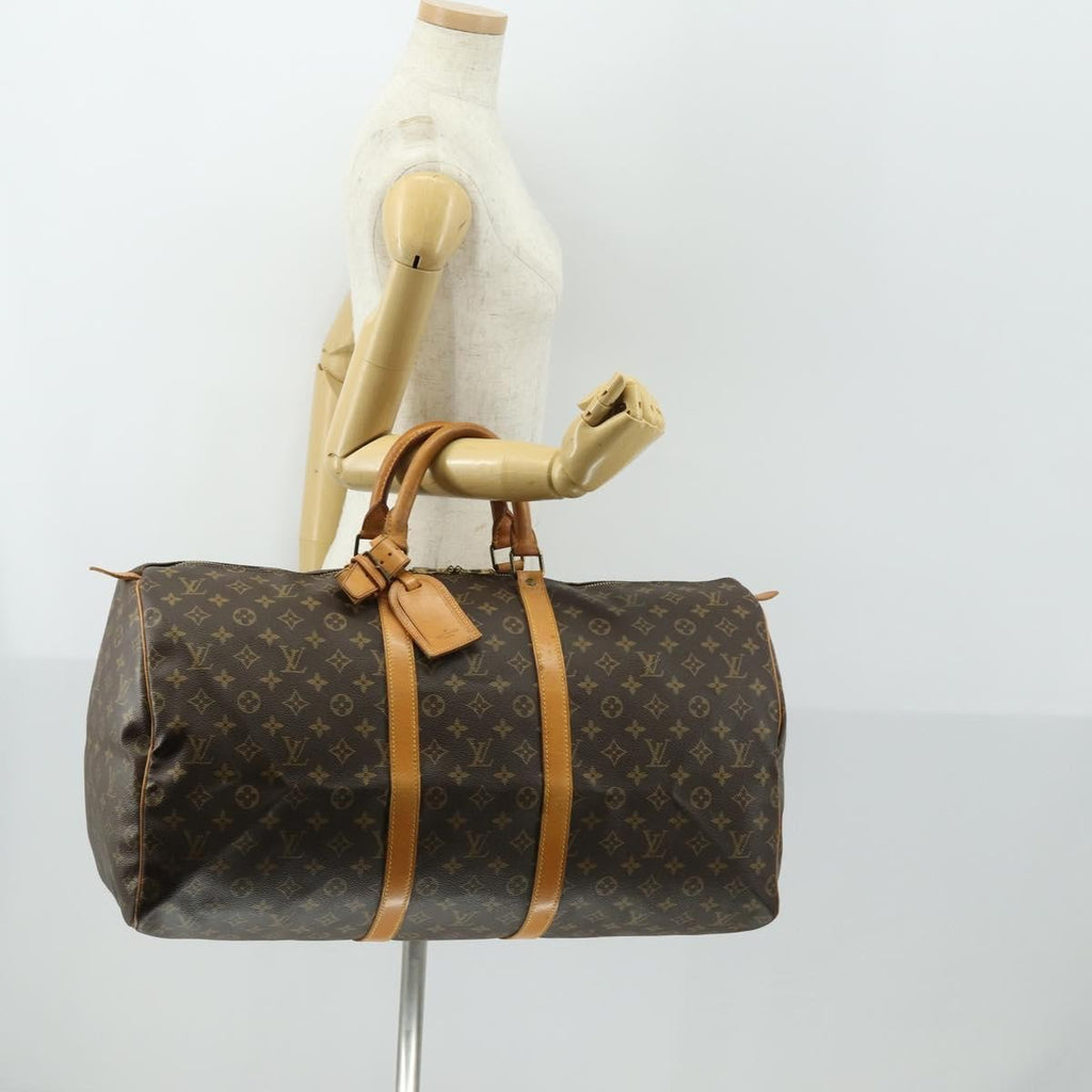 Louis Vuitton Keepall Bag Monogram Canvas Brown Canvas Travel Bag Bag (Pre-Owned)