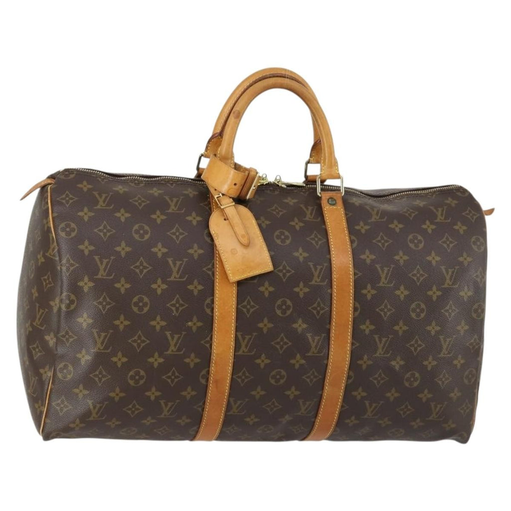 Louis Vuitton Keepall Bag Monogram Canvas Brown Canvas Travel Bag Bag (Pre-Owned)