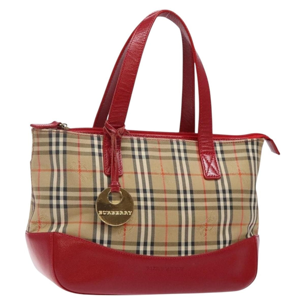 Burberry Nova Check Handbag Nova Check Canvas Beige Canvas Handbag (Pre-Owned)