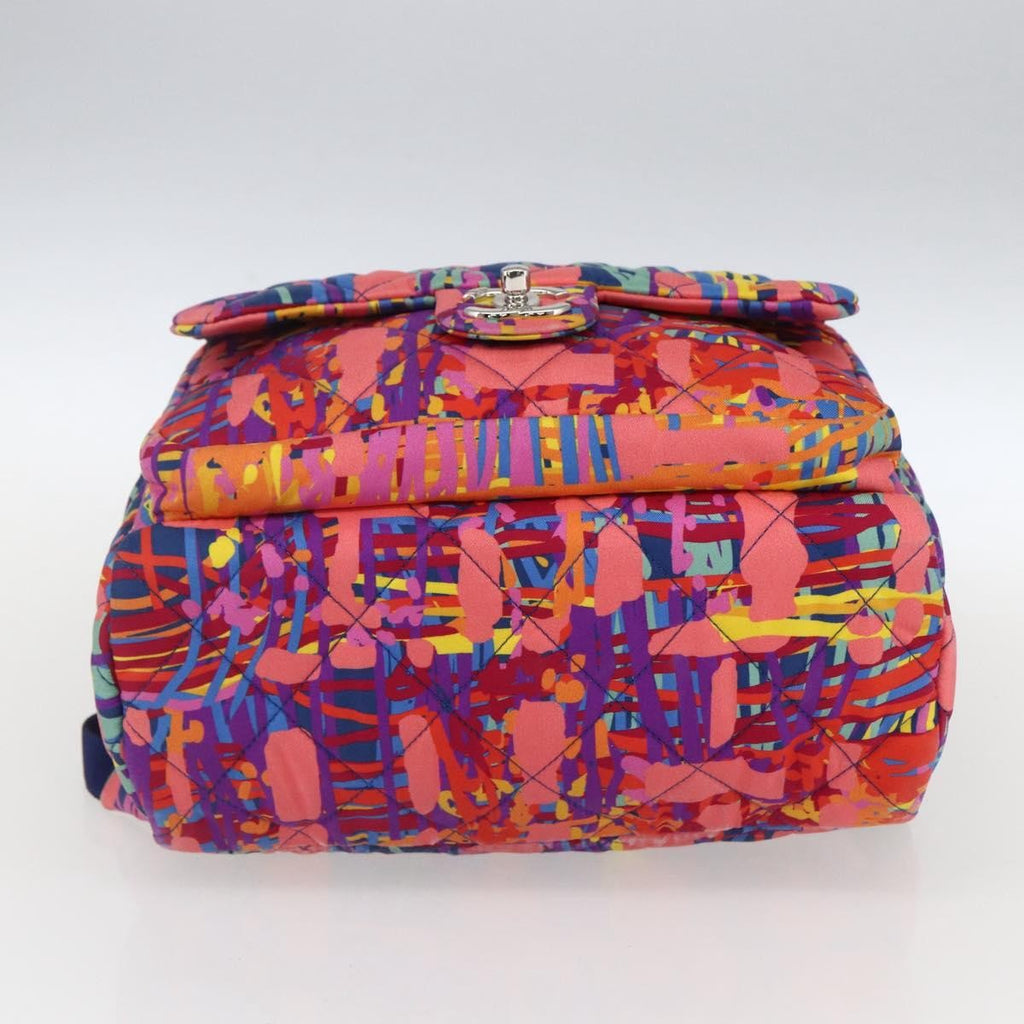 Chanel Cc Pocket Backpack Quilted Printed Foulard Multicolour Nylon Backpack Bag (Pre-Owned)