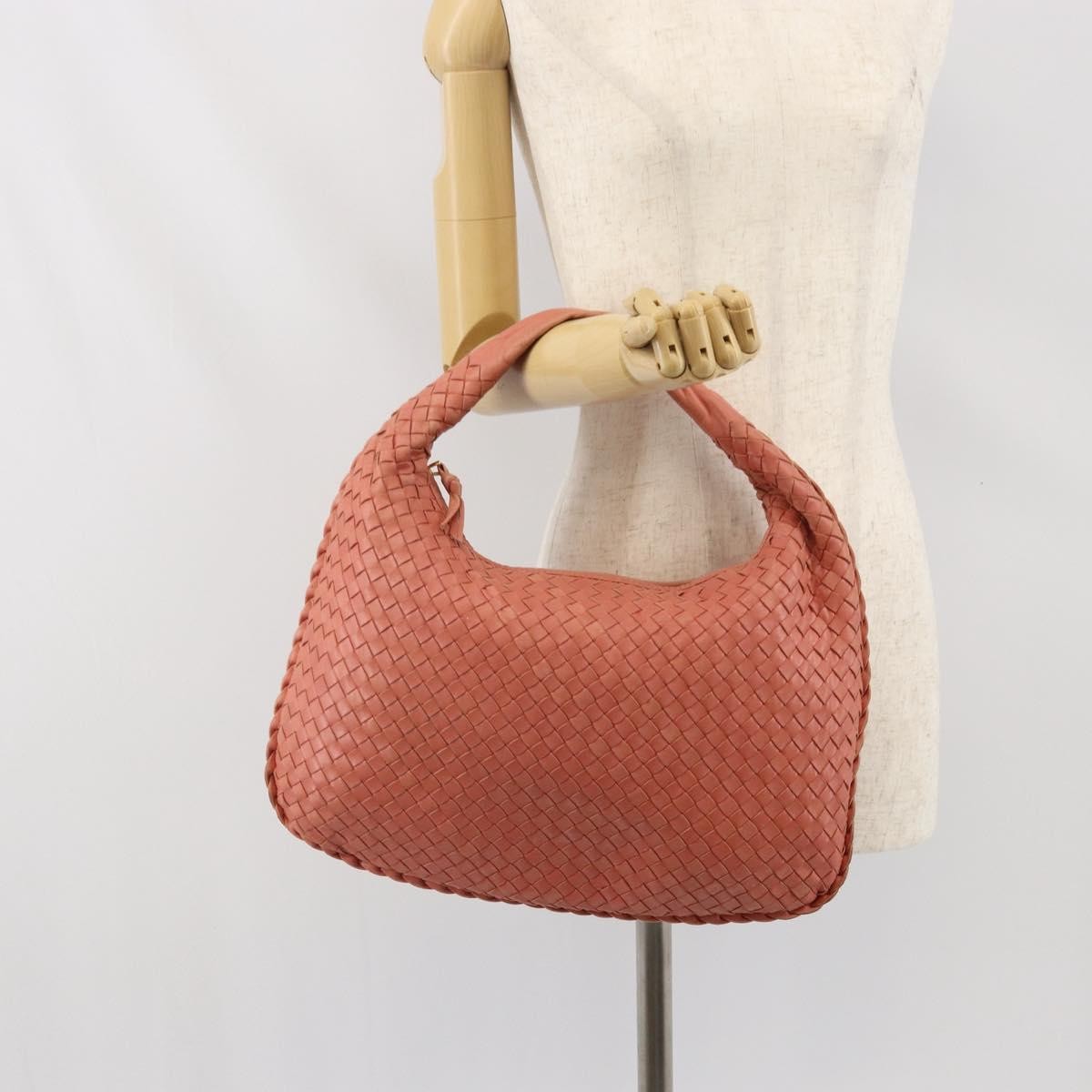 Bottega Veneta Veneta Hobo Intrecciato Nappa Pink Leather Handbag (Pre-Owned)