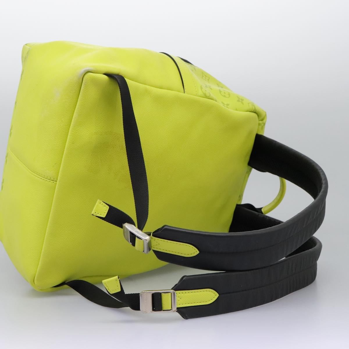 Louis Vuitton Discovery Backpack Monogram Taigarama Yellow Leather Backpack Bag (Pre-Owned)