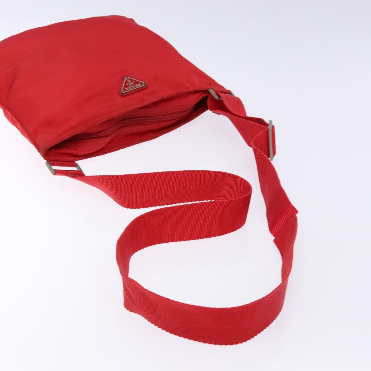 Prada Flat Messenger Bag Tessuto Red Nylon Bag (Pre-Owned)