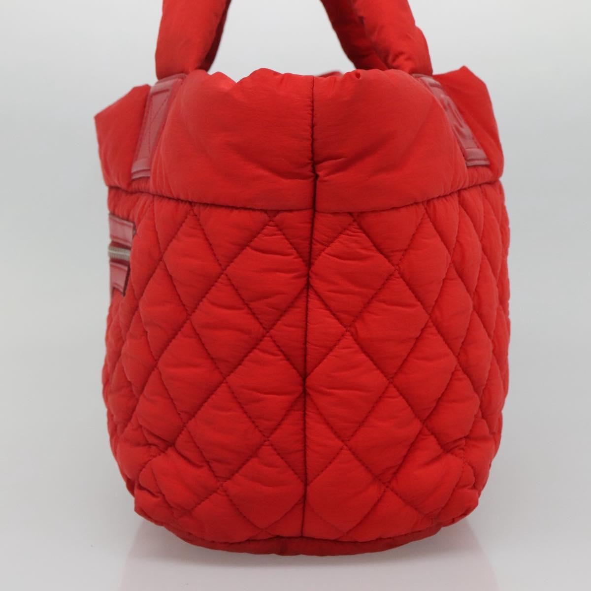 Chanel Coco Cocoon Reversible Tote Quilted Nylon Red Nylon Tote Bag Bag (Pre-Owned)