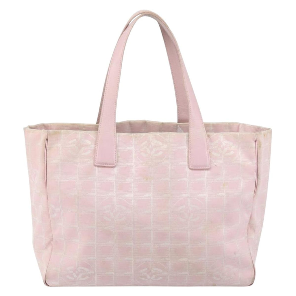 Chanel Travel Line Tote Nylon Pink Nylon Bag (Pre-Owned)