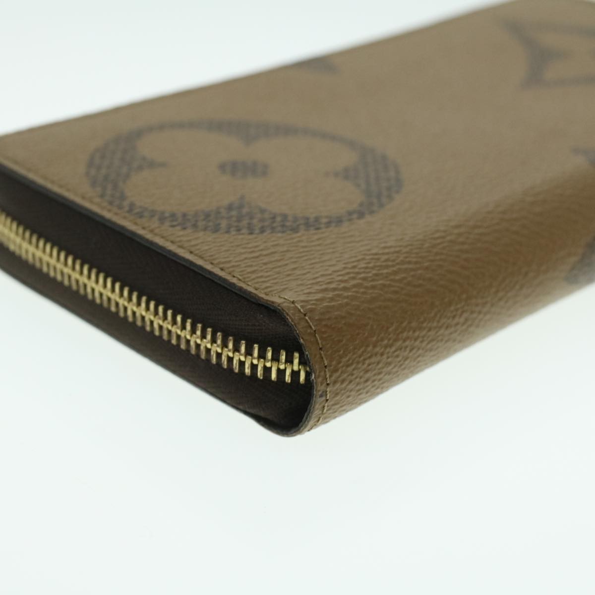 Louis Vuitton Zippy Wallet Nm Monogram Giant Reverse Brown Canvas Wallets Accessory (Pre-Owned)