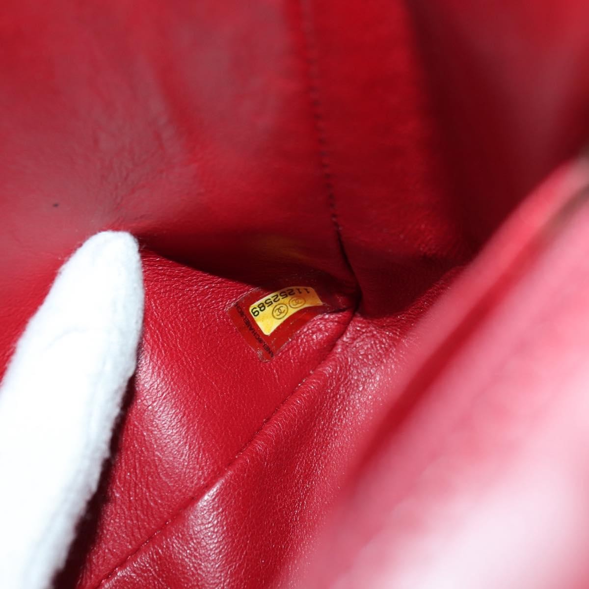 Chanel Classic Single Flap Bag Quilted Lambskin Red Leather Shoulder Bag Bag (Pre-Owned)