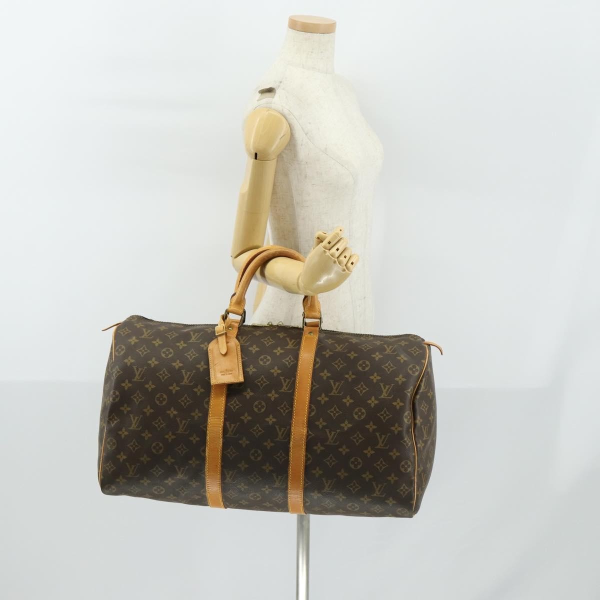 Louis Vuitton Keepall Bag Monogram Canvas Brown Canvas Travel Bag Bag (Pre-Owned)