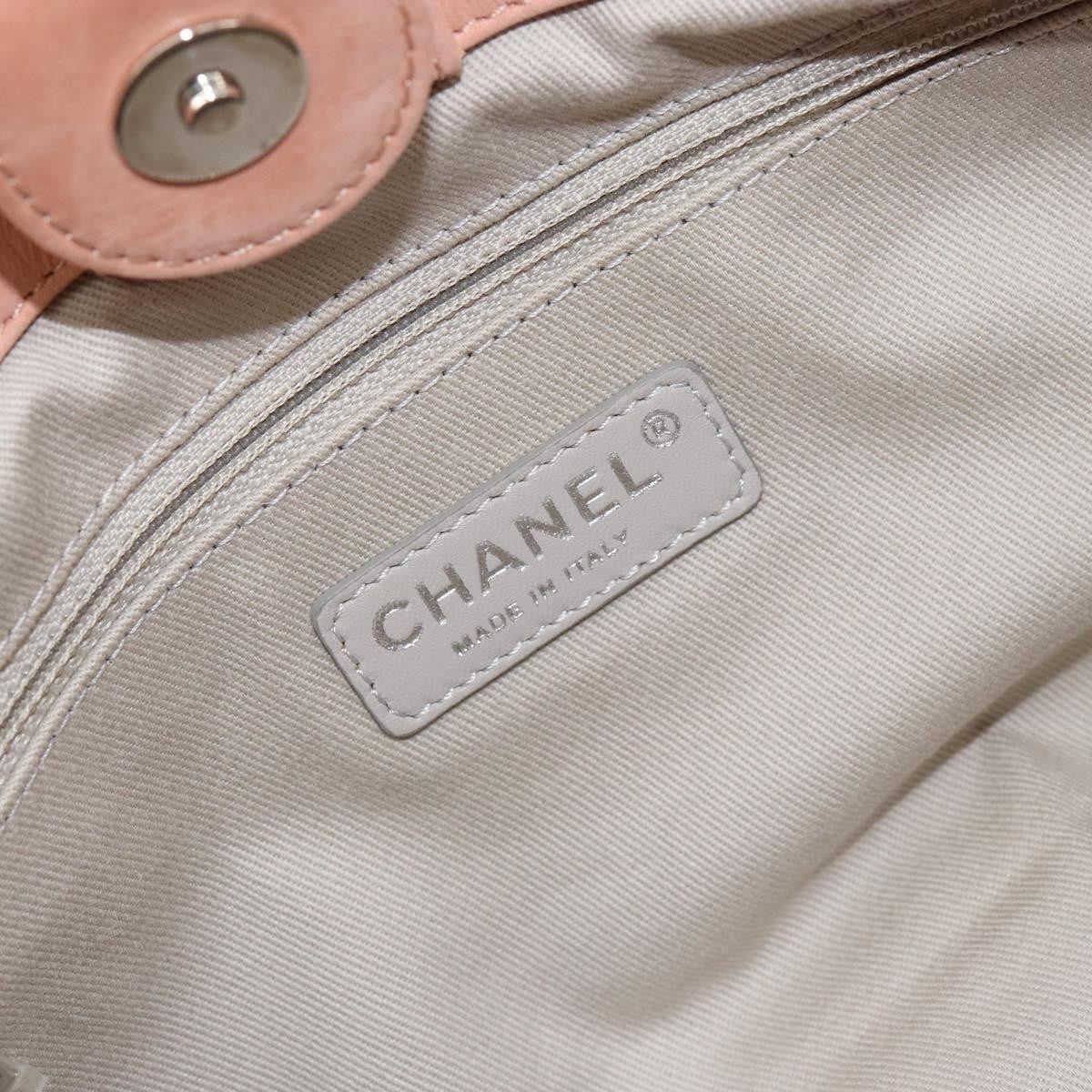 Chanel Cc Sea Hit Tote Quilted Iridescent Calfskin Pink Leather Shoulder Bag Bag (Pre-Owned)