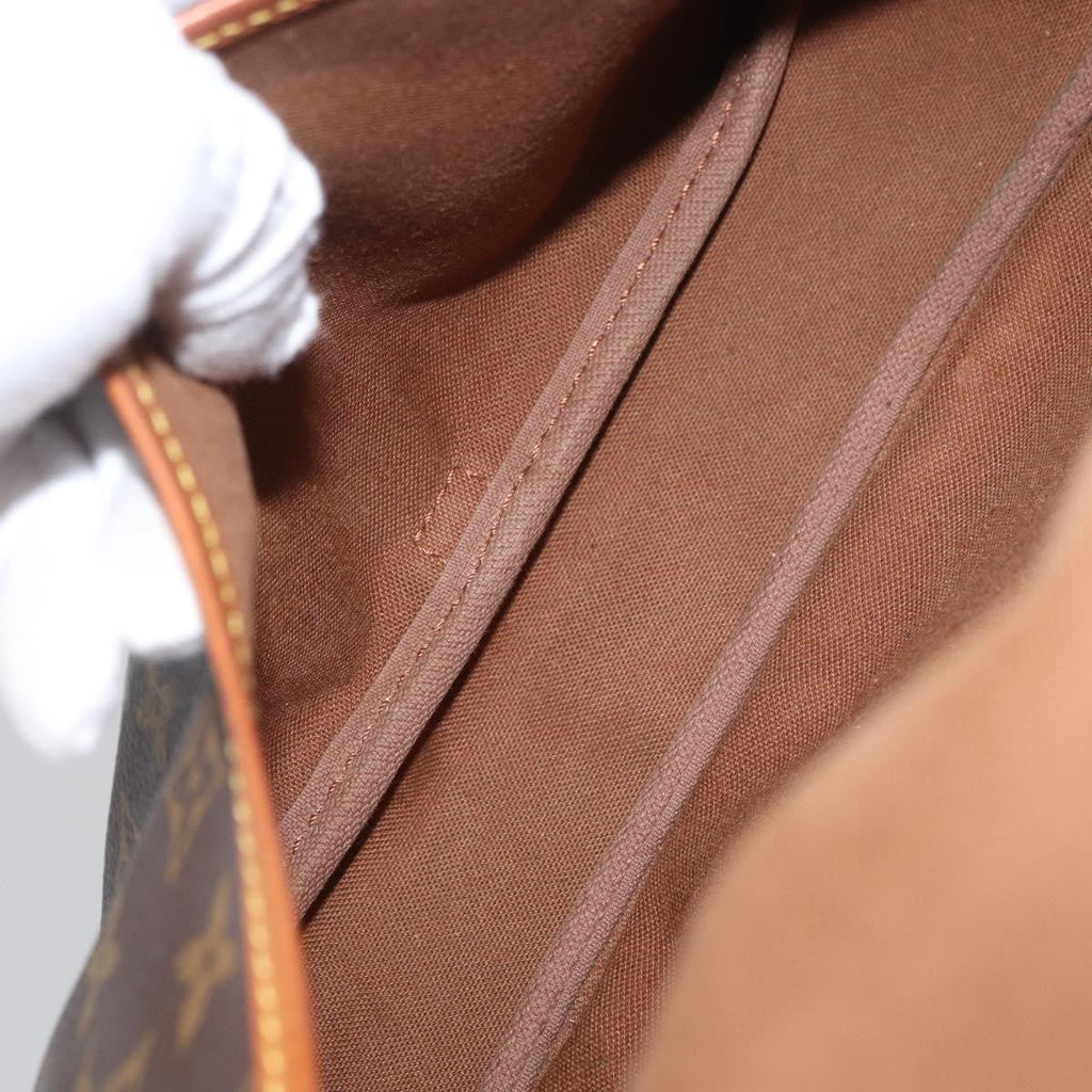 Louis Vuitton Saumur Handbag Monogram Canvas Brown Canvas Shoulder Bag Bag (Pre-Owned)