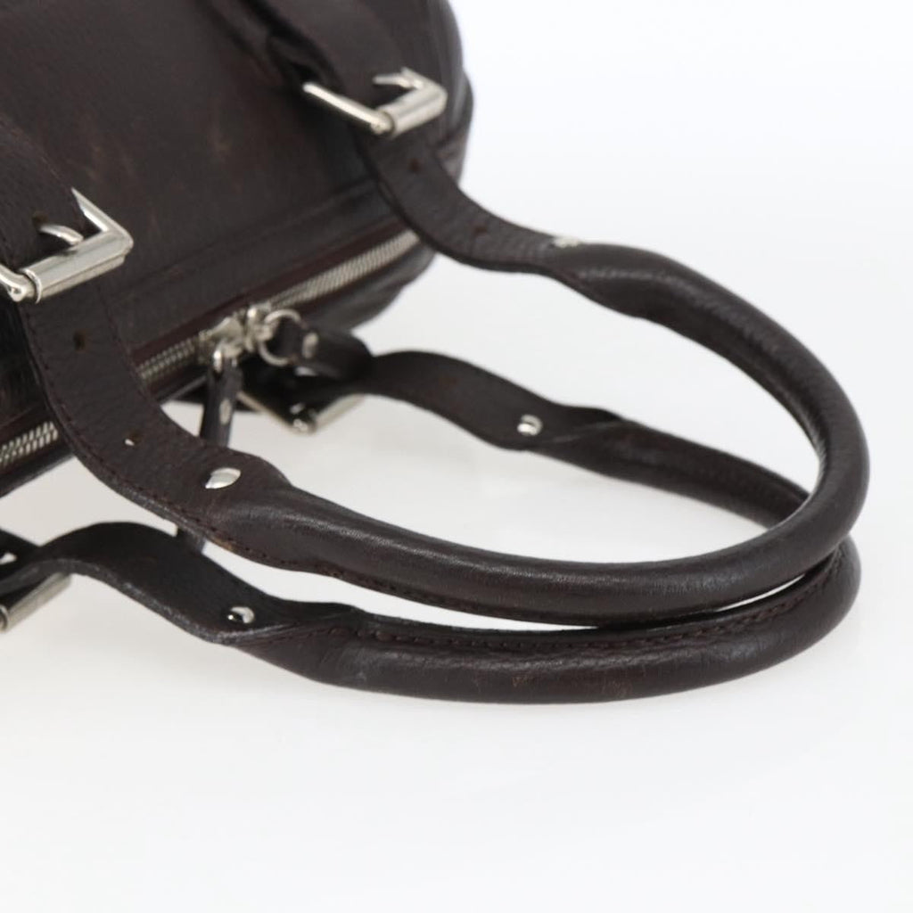 Burberry Vintage Handbag Leather Brown Leather Handbag (Pre-Owned)