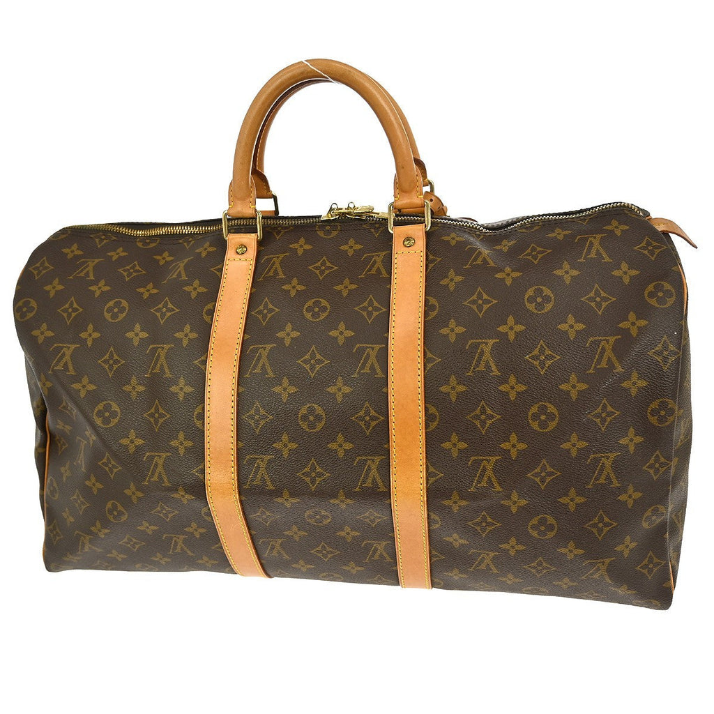 Louis Vuitton Keepall Bag Monogram Canvas Brown Canvas Travel Bag Bag (Pre-Owned)