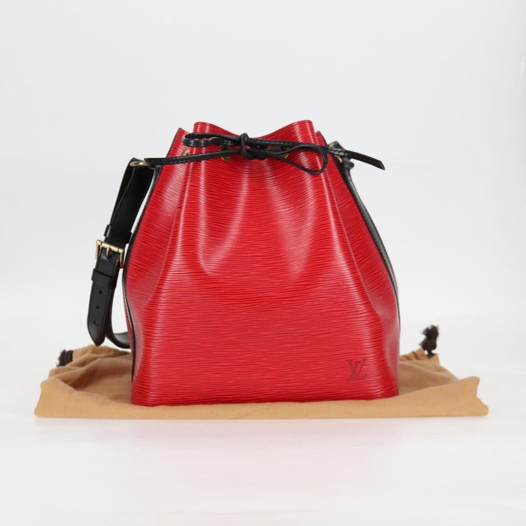 Louis Vuitton Bicolor Petit Noe Handbag Epi Leather Red Leather Shoulder Bag Bag (Pre-Owned)