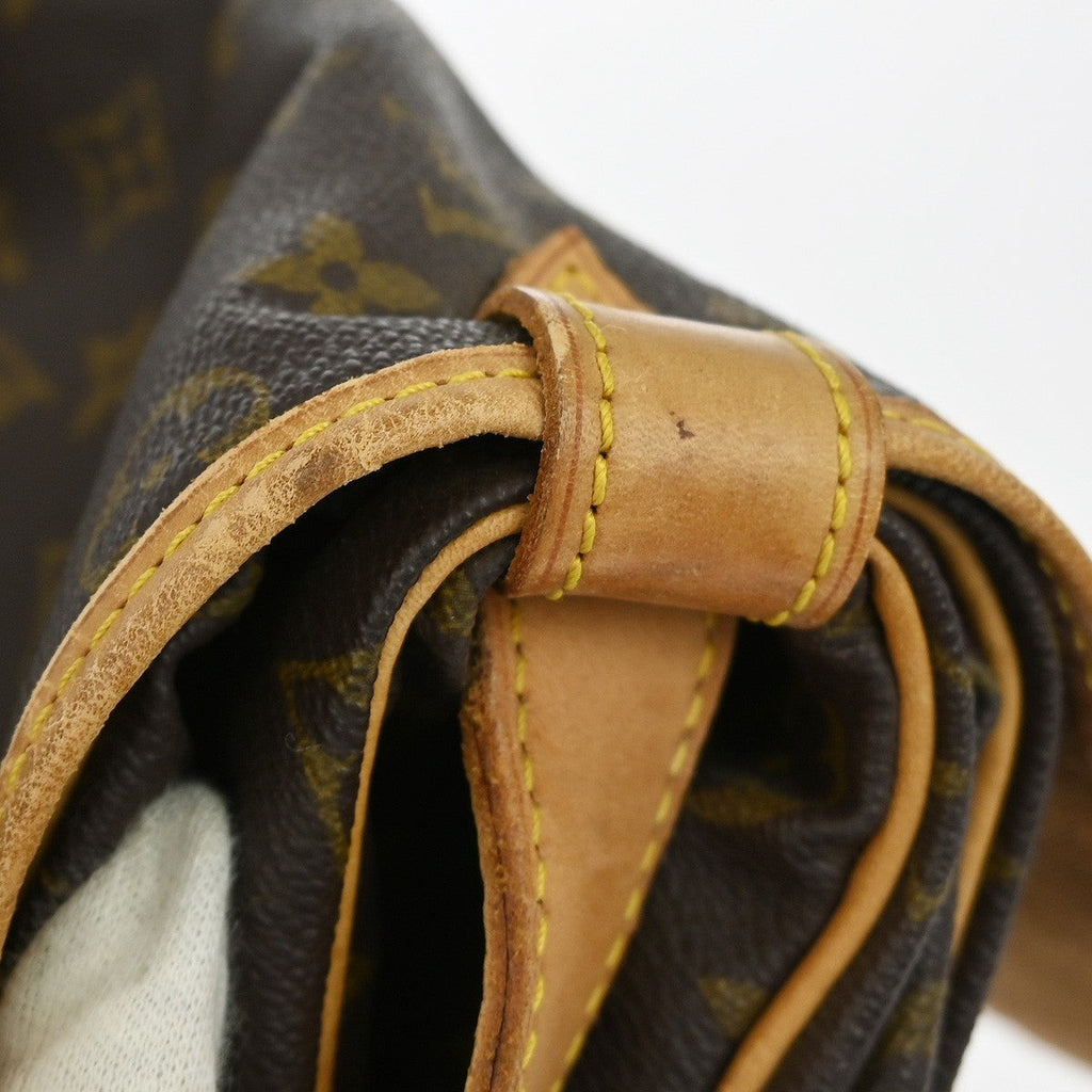 Louis Vuitton Saumur Handbag Monogram Canvas Brown Canvas Shoulder Bag Bag (Pre-Owned)