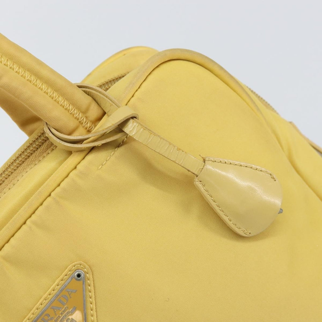 Prada Zip Around Tote Tessuto Yellow Nylon Handbag (Pre-Owned)