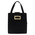 Prada Vintage Handbag Suede Black Suede Handbag (Pre-Owned)