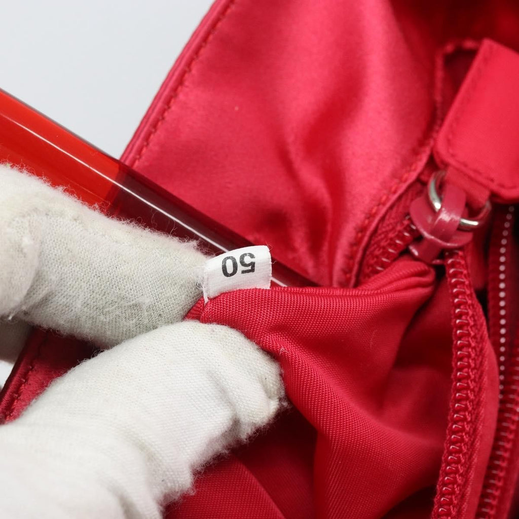 Prada Vintage Handbag Satin Red Satin Handbag (Pre-Owned)
