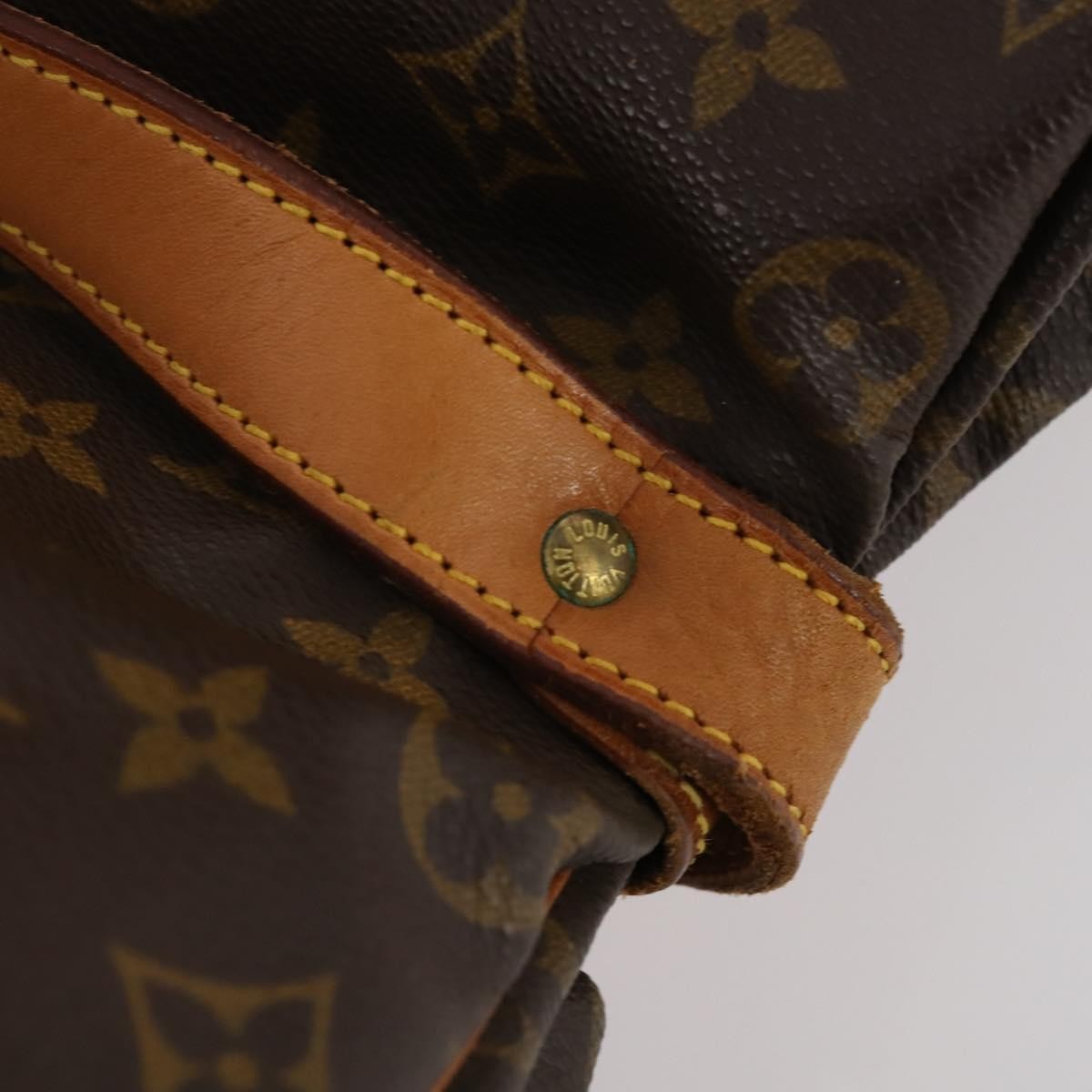 Louis Vuitton Saumur Handbag Monogram Canvas Brown Canvas Shoulder Bag Bag (Pre-Owned)