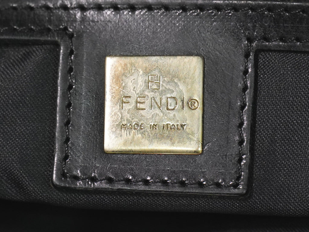 Fendi Zucca Tote Bag Canvas Black Canvas Tote Bag Bag (Pre-Owned)