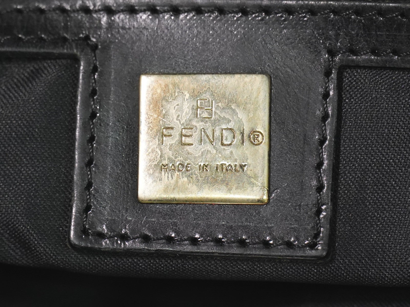 Fendi Zucca Tote Bag Canvas Black Canvas Tote Bag Bag (Pre-Owned)