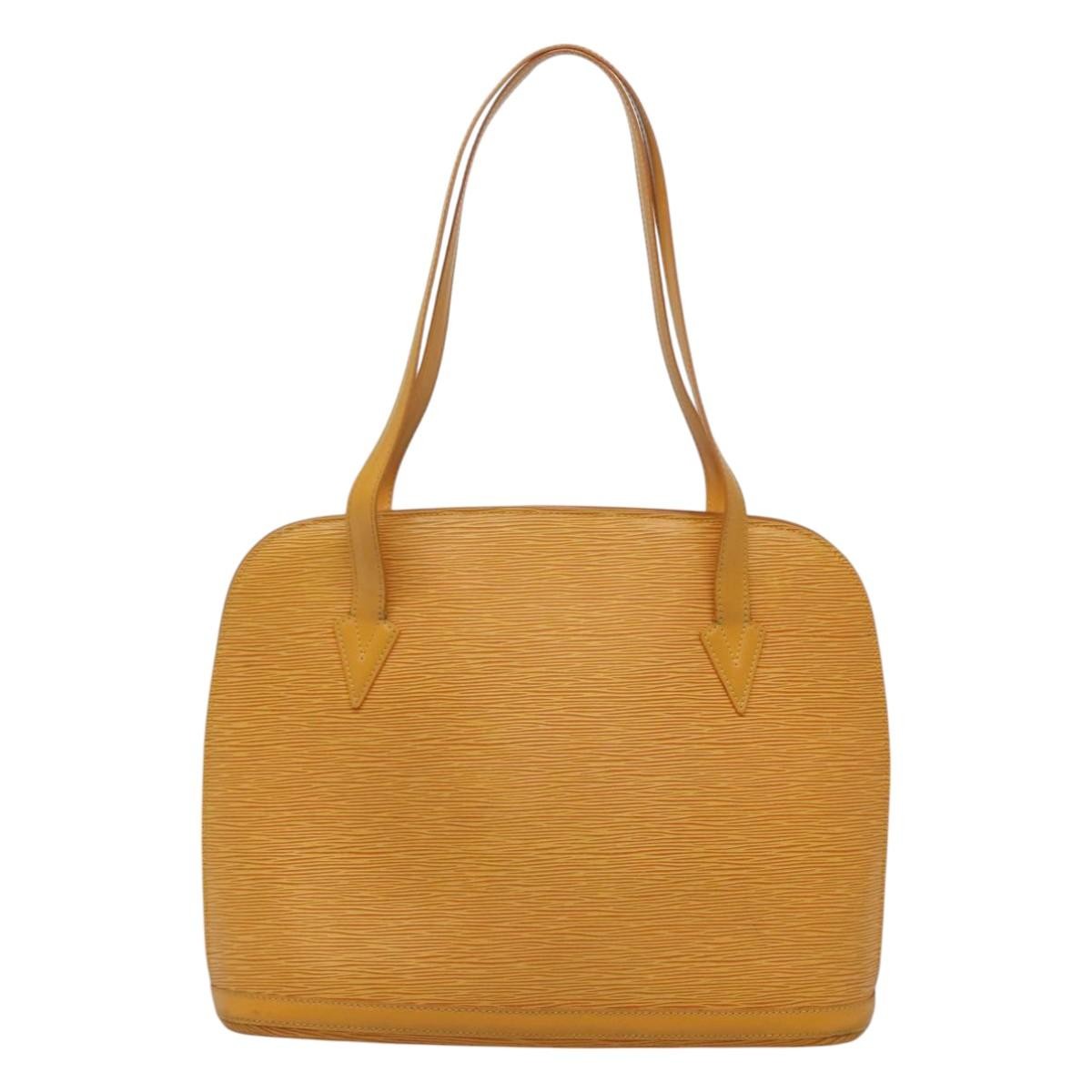 Louis Vuitton Lussac Handbag Epi Leather Yellow Leather Shoulder Bag Bag (Pre-Owned)