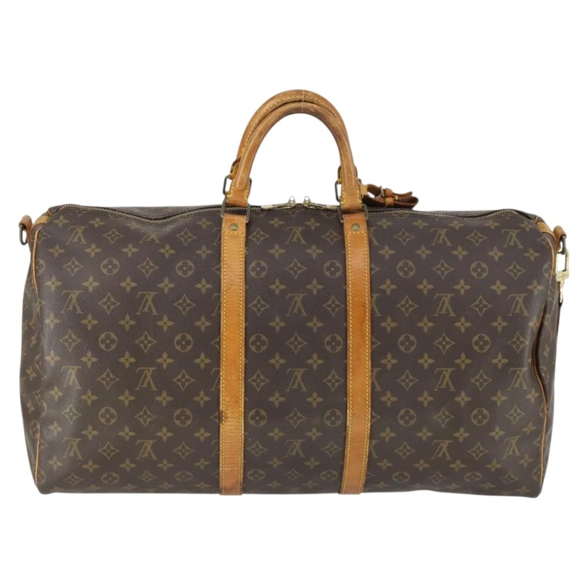 Louis Vuitton Keepall Bandouliere Bag Monogram Canvas Brown Canvas Travel Bag Bag (Pre-Owned)