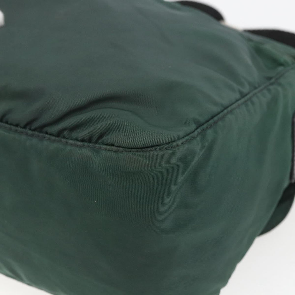 Prada Double Buckle Flap Messenger Bag Tessuto Green Nylon Shoulder Bag Bag (Pre-Owned)