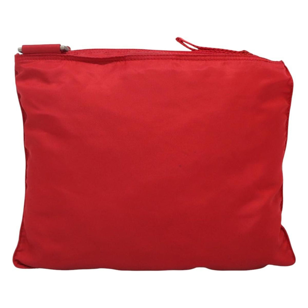 Prada Flat Messenger Bag Tessuto Red Nylon Shoulder Bag Bag (Pre-Owned)