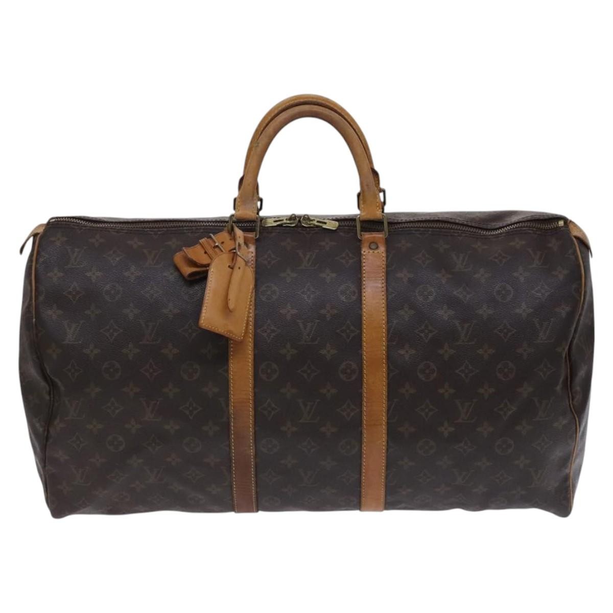 Louis Vuitton Keepall Bag Monogram Canvas Brown Canvas Travel Bag Bag (Pre-Owned)