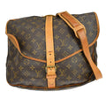 Louis Vuitton Saumur Handbag Monogram Canvas Brown Canvas Shoulder Bag Bag (Pre-Owned)