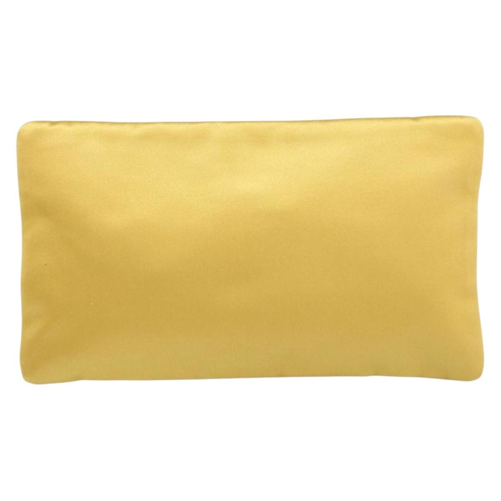 Prada Clutch Satin Gold Satin Clutche & Pouche Bag (Pre-Owned)