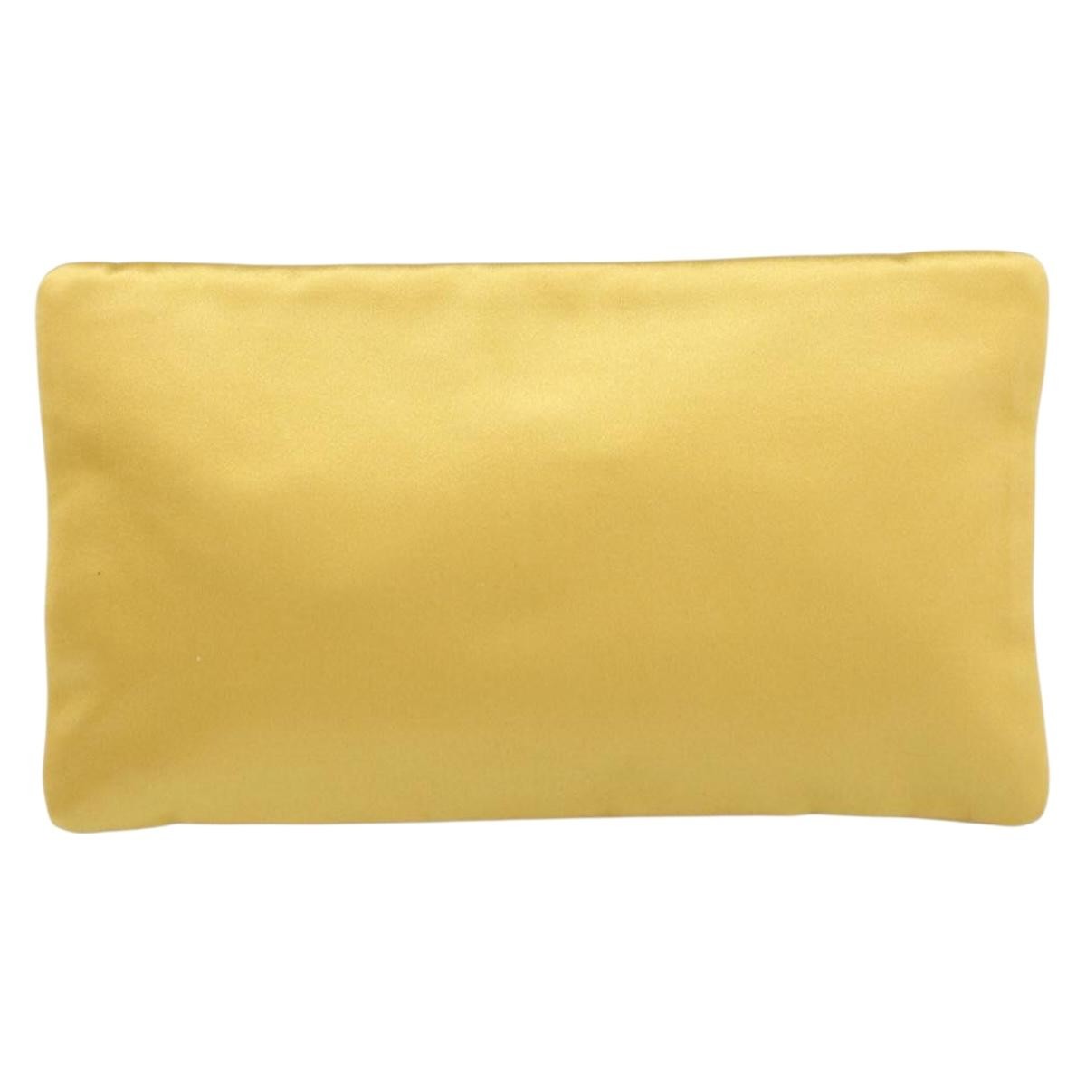 Prada Clutch Satin Gold Satin Clutche & Pouche Bag (Pre-Owned)
