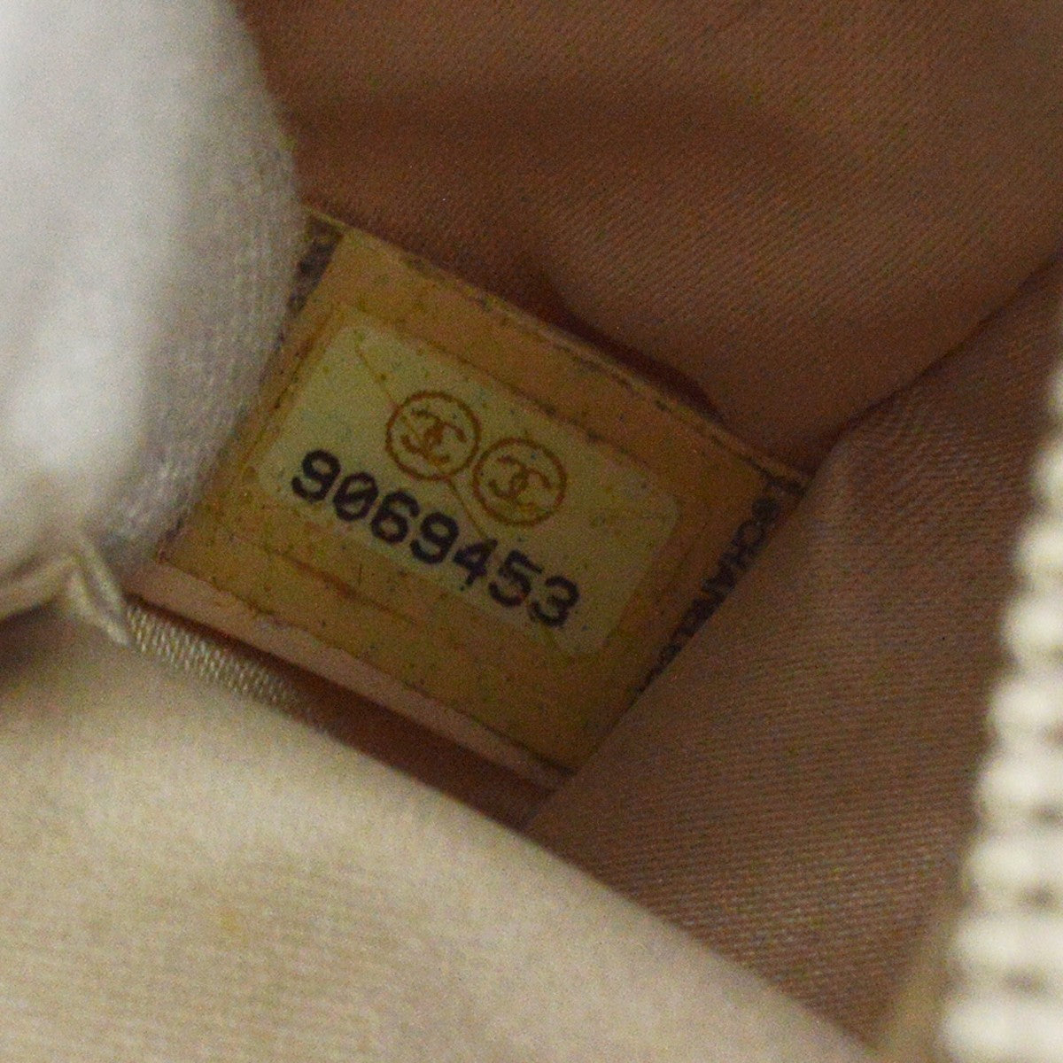 Chanel Travel Line Zip Pouch Nylon Beige Nylon Clutche & Pouche Bag (Pre-Owned)