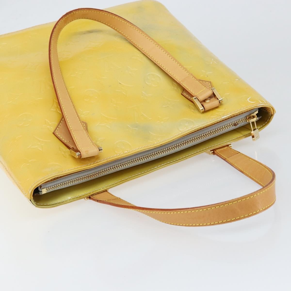 Louis Vuitton Houston Handbag Monogram Vernis Yellow Patent_Leather Tote Bag Bag (Pre-Owned)