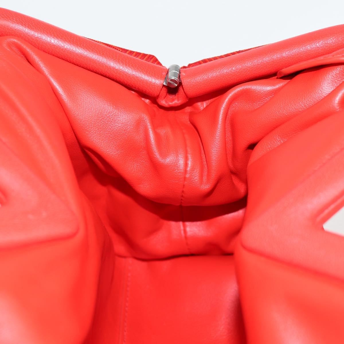 Bottega Veneta Point Shoulder Bag Chunky Knit Fabric Red Nylon Shoulder Bag Bag (Pre-Owned)
