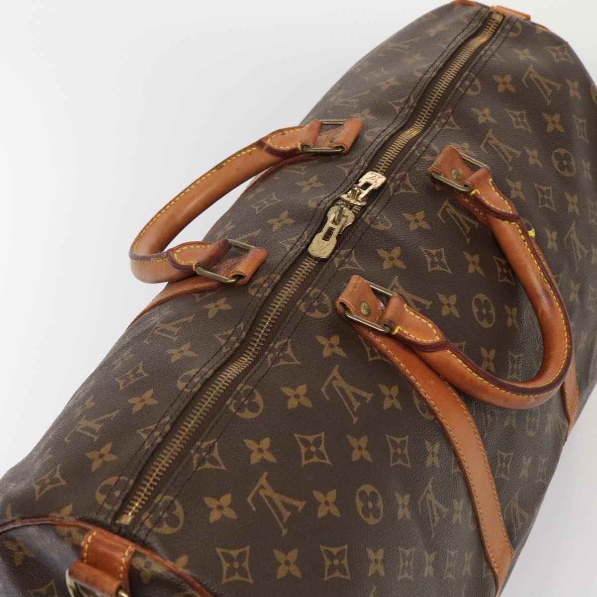 Louis Vuitton Keepall Bag Monogram Canvas Brown Canvas Travel Bag Bag (Pre-Owned)