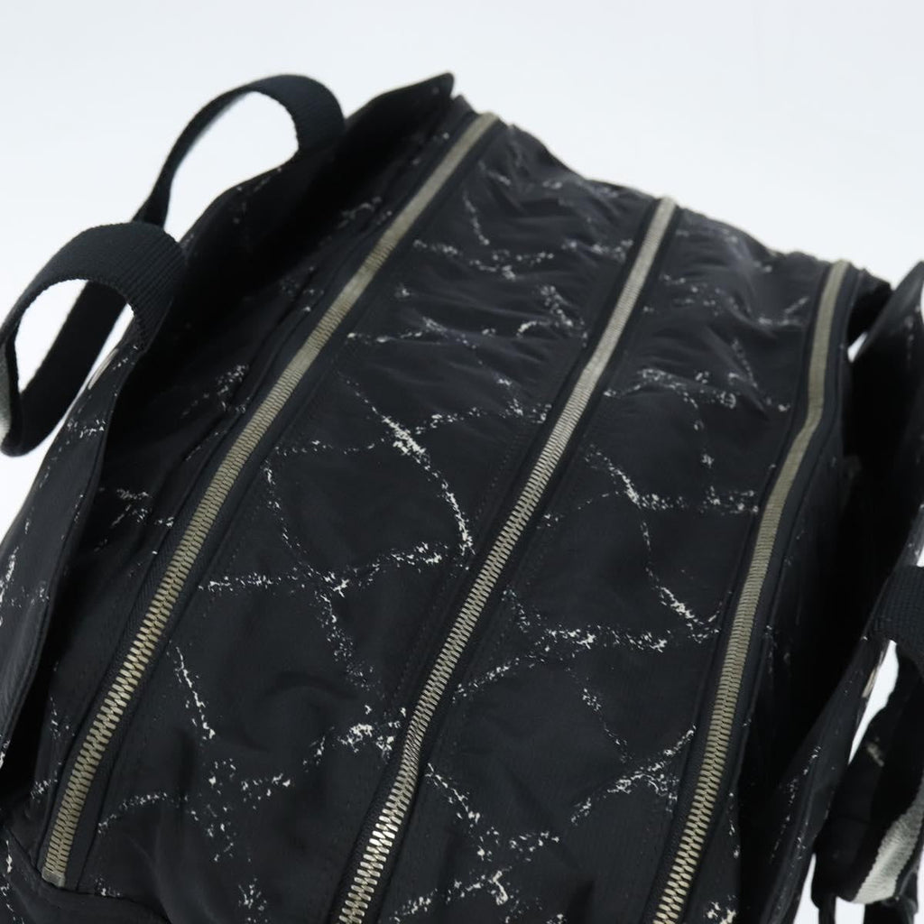 Chanel Travel Line Boston Bag Printed Nylon Black Nylon Travel Bag Bag (Pre-Owned)