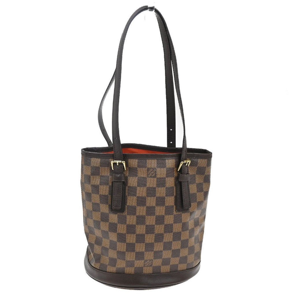 Louis Vuitton Marais Bucket Bag Damier Brown Leather Shoulder Bag Bag (Pre-Owned)