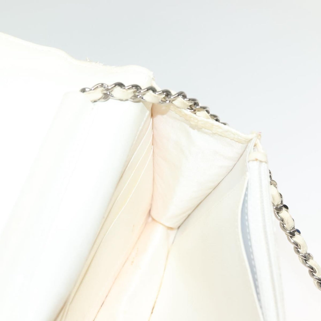 Chanel Wallet On Chain Tweed White Tweed Shoulder Bag Bag (Pre-Owned)