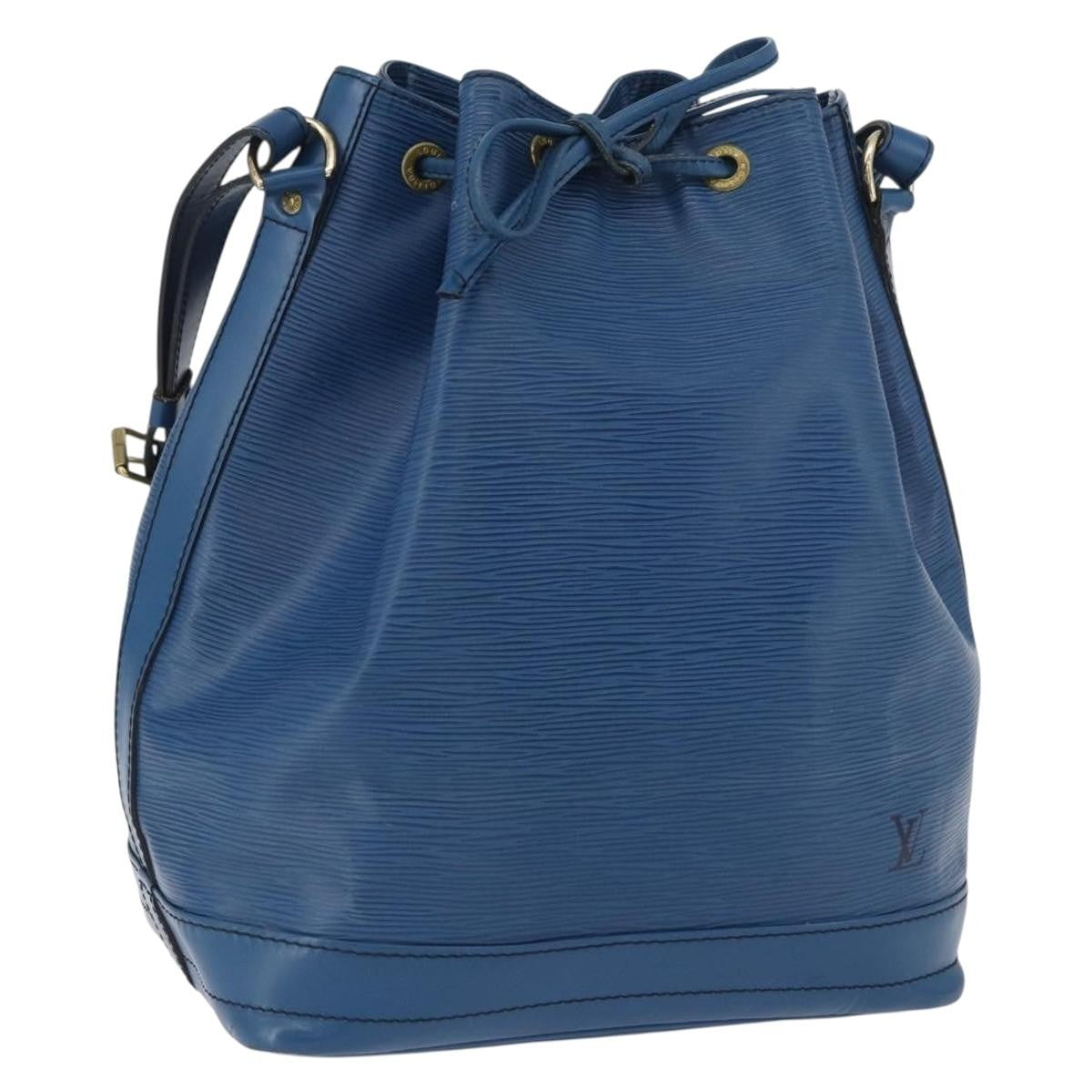 Louis Vuitton Petit Noe Nm Handbag Epi Leather Blue Leather Shoulder Bag Bag (Pre-Owned)