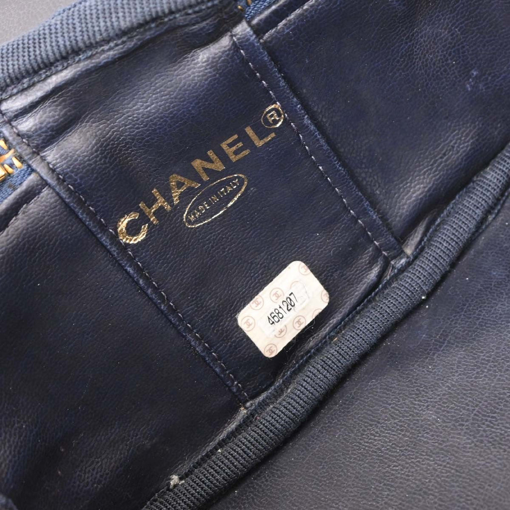 Chanel Vintage Cc Vanity Case Denim Blue Denim_Jeans Handbag (Pre-Owned)