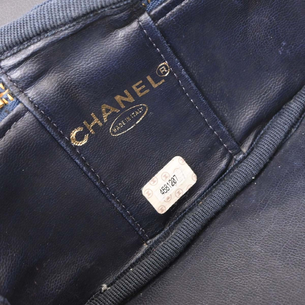 Chanel Vintage Cc Vanity Case Denim Blue Denim_Jeans Handbag (Pre-Owned)