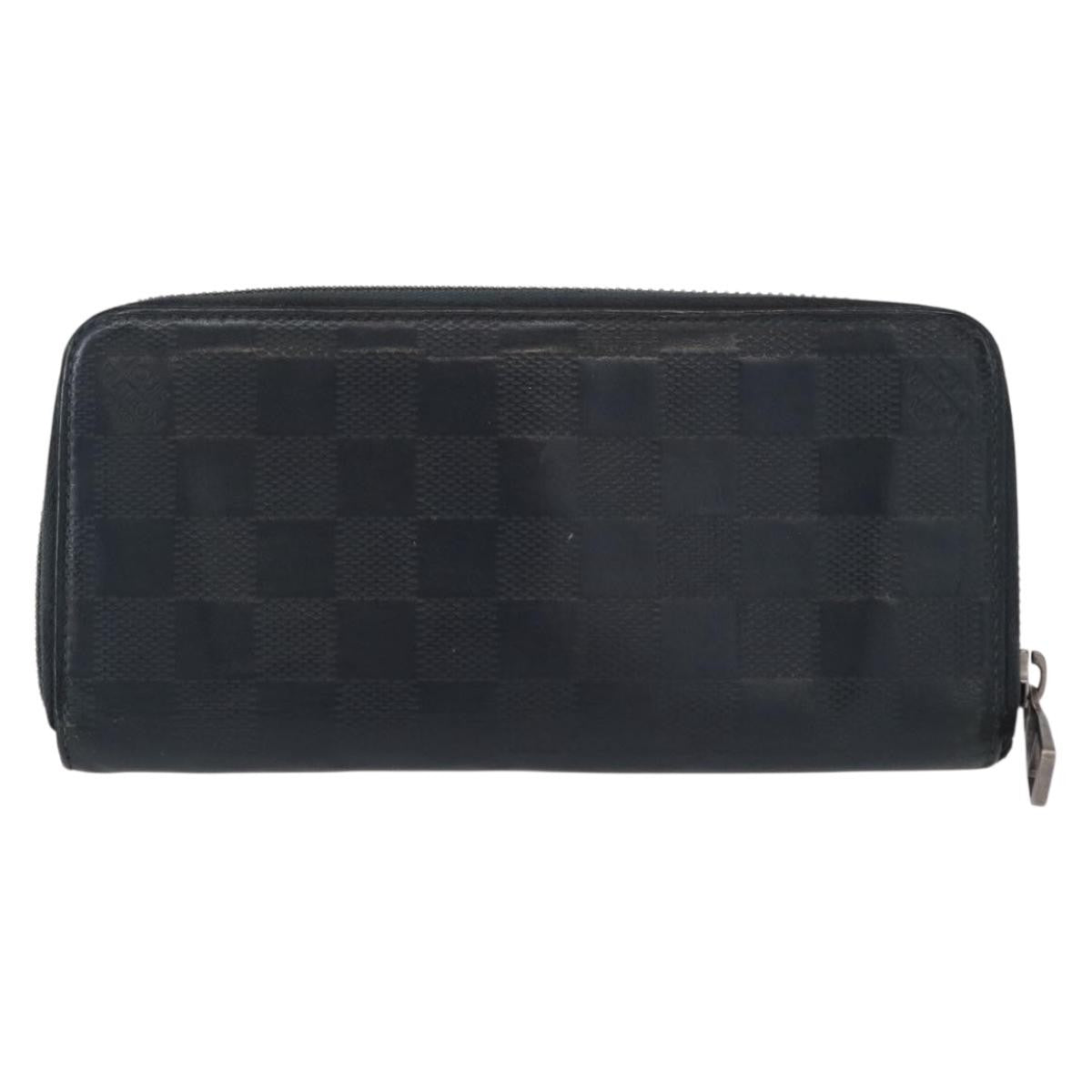Louis Vuitton Zippy Wallet Vertical Damier Infini Leather Navy Leather Wallets Accessory (Pre-Owned)