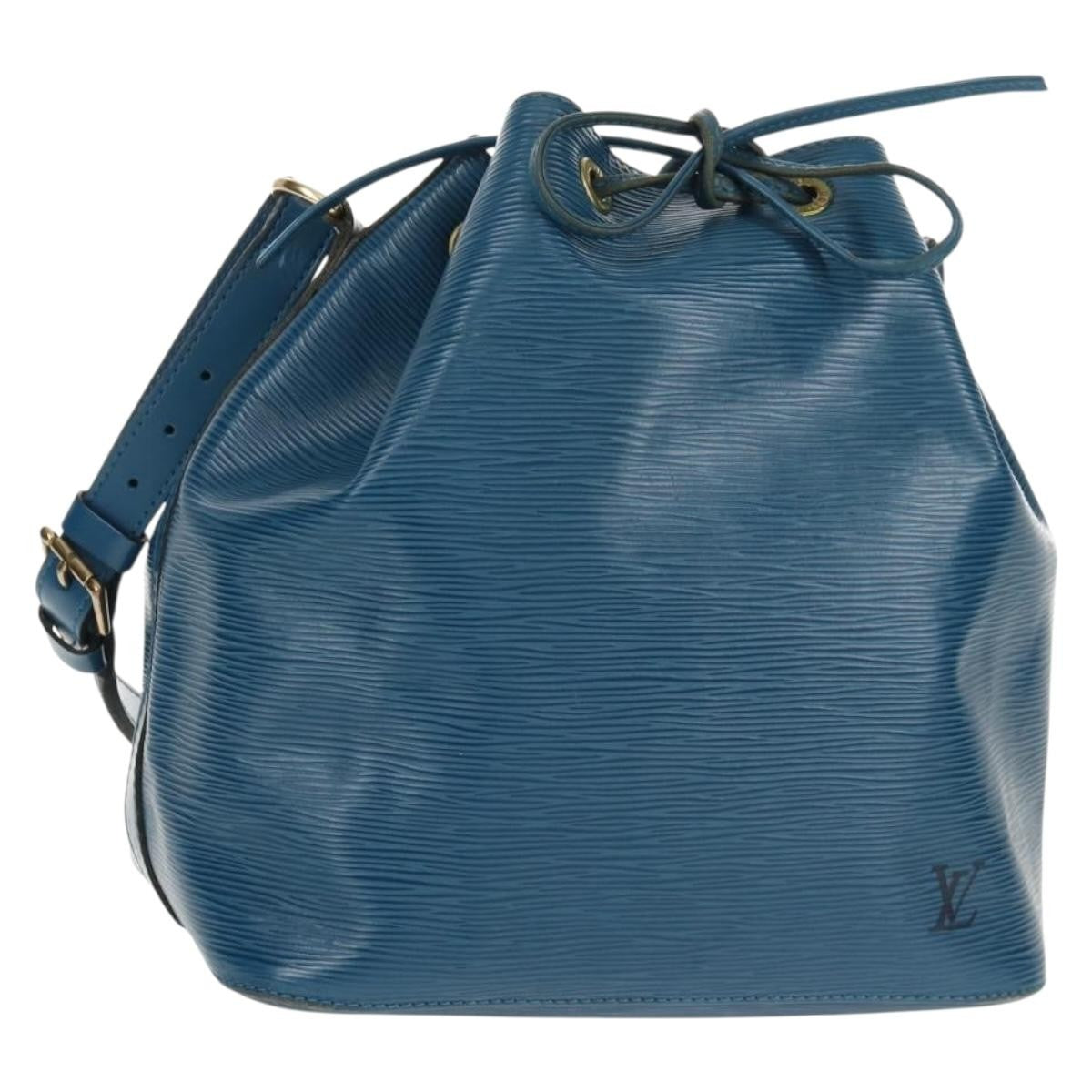 Louis Vuitton Petit Noe Handbag Epi Leather Blue Leather Shoulder Bag Bag (Pre-Owned)