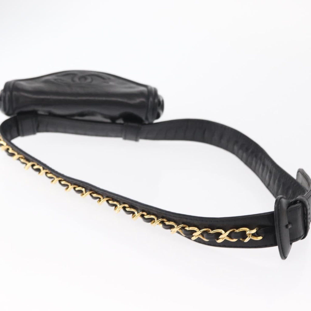 Chanel Chain Envelope Belt Bag Quilted Calfskin Black Leather Clutche & Pouche Bag (Pre-Owned)