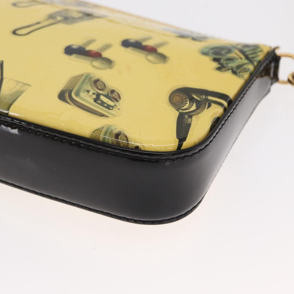 Louis Vuitton Pochette Accessoires Nm Limited Edition Stickers Monogram Vernis Yellow Patent_Leather Clutche & Pouche Bag (Pre-Owned)