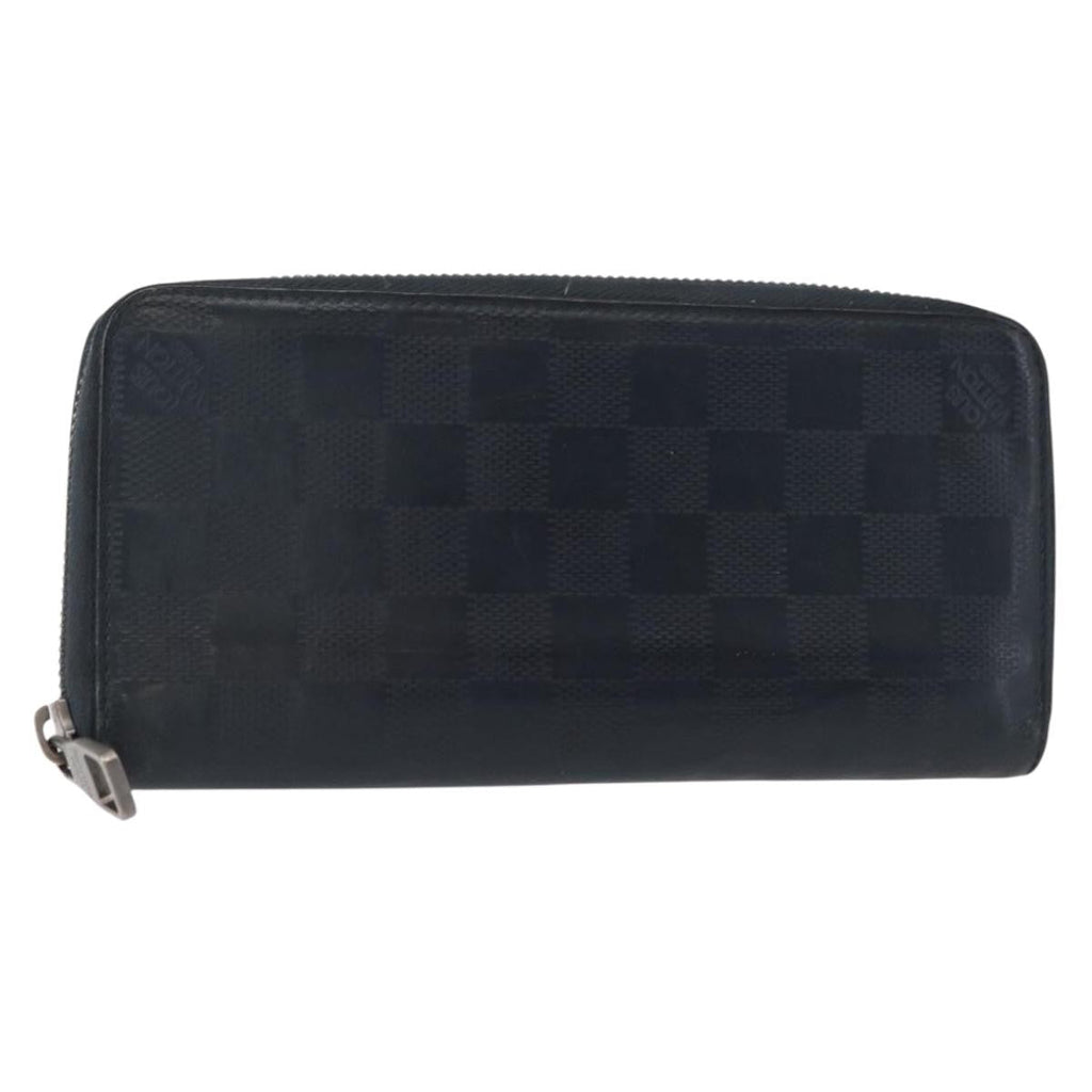 Louis Vuitton Zippy Wallet Vertical Damier Infini Leather Navy Leather Wallets Accessory (Pre-Owned)