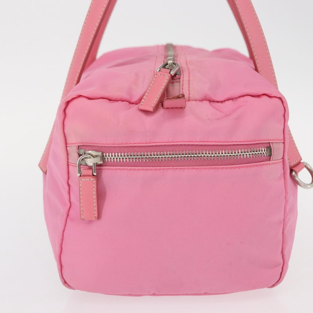 Prada Side Pocket Convertible Duffle Bag Tessuto Pink Nylon Handbag (Pre-Owned)