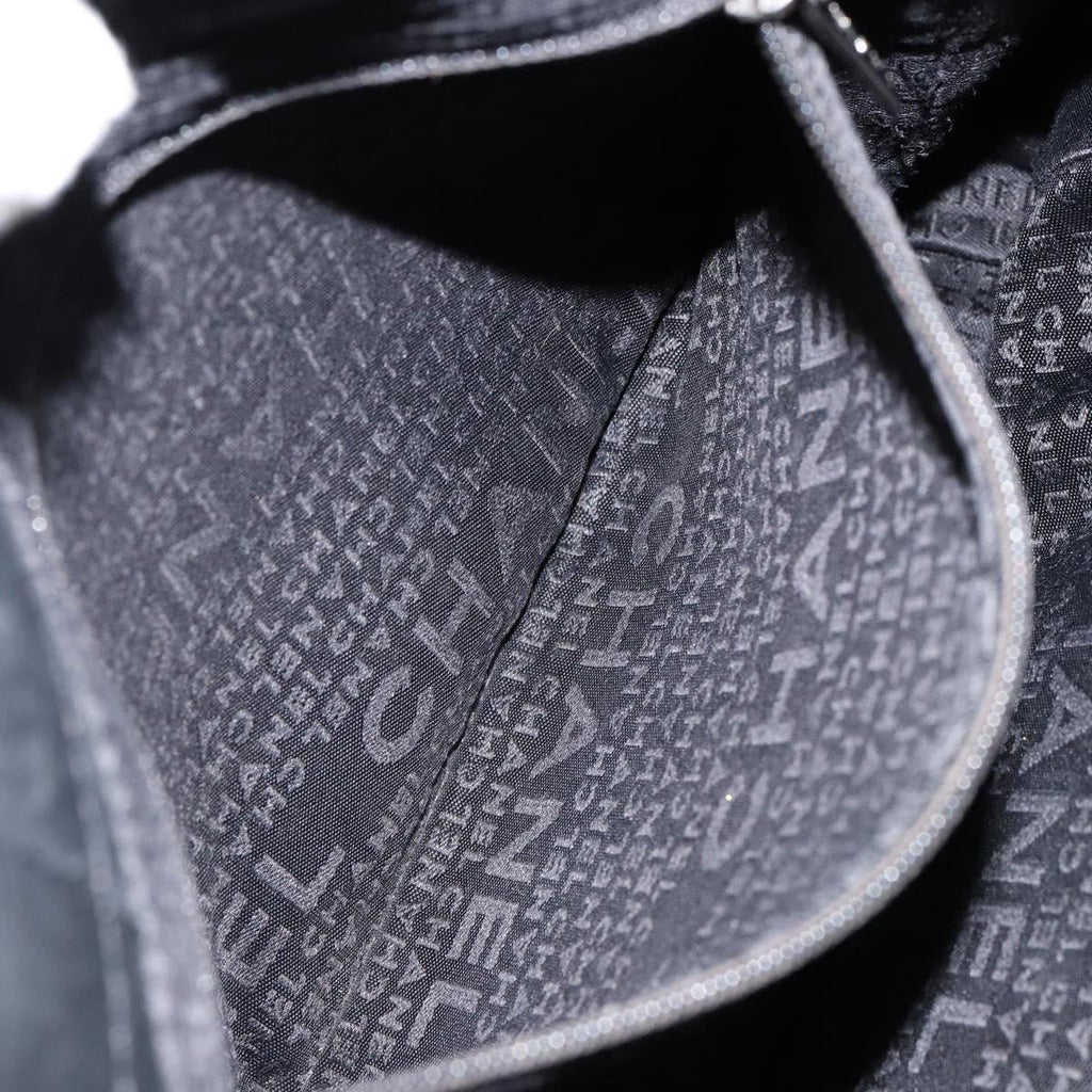 Chanel Square Stitch Tote Quilted Leather Black Leather Tote Bag Bag (Pre-Owned)